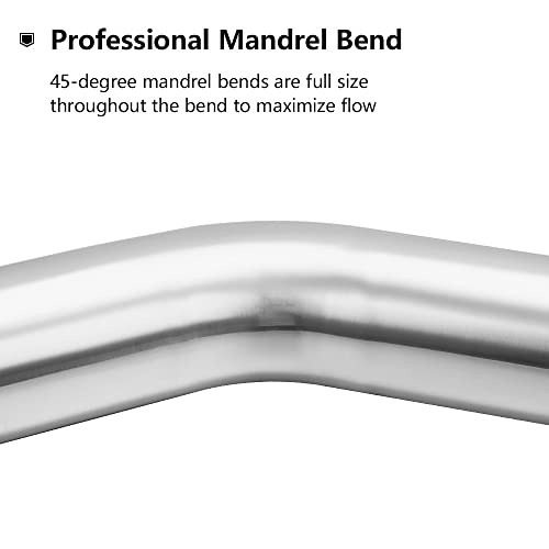 Exhaust Tube OD, 304 Stainless Steel Exhaust Pipe Mandrel Bend, 2.5″ 45 Degree