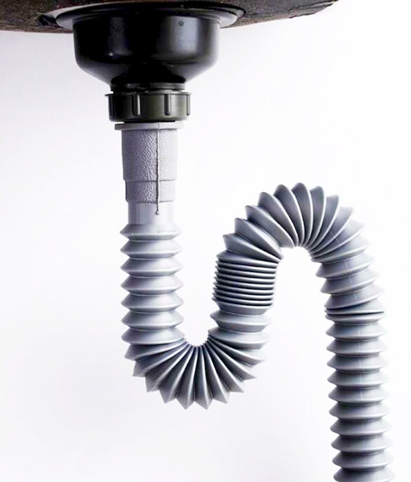 fLeXiBLe 12″ to 18″ Tube Pipe Sink Drain Water S-Trap Drain Hose Bathroom Grey
