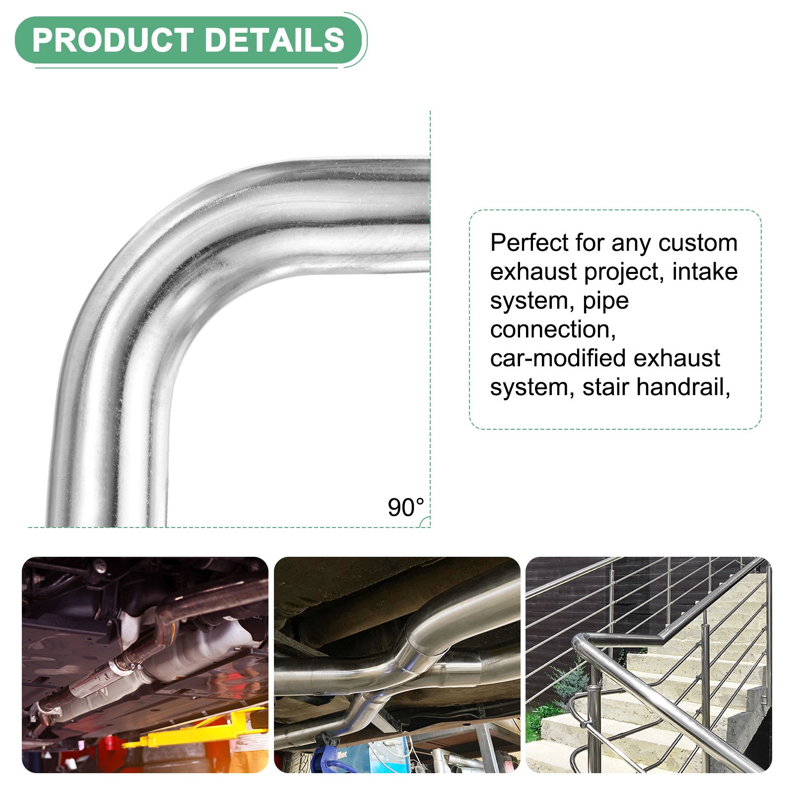 OD 1.3 Inch 90 Degree Mandrel Bend Elbow, Thicken 1.5 mm Height 100 mm