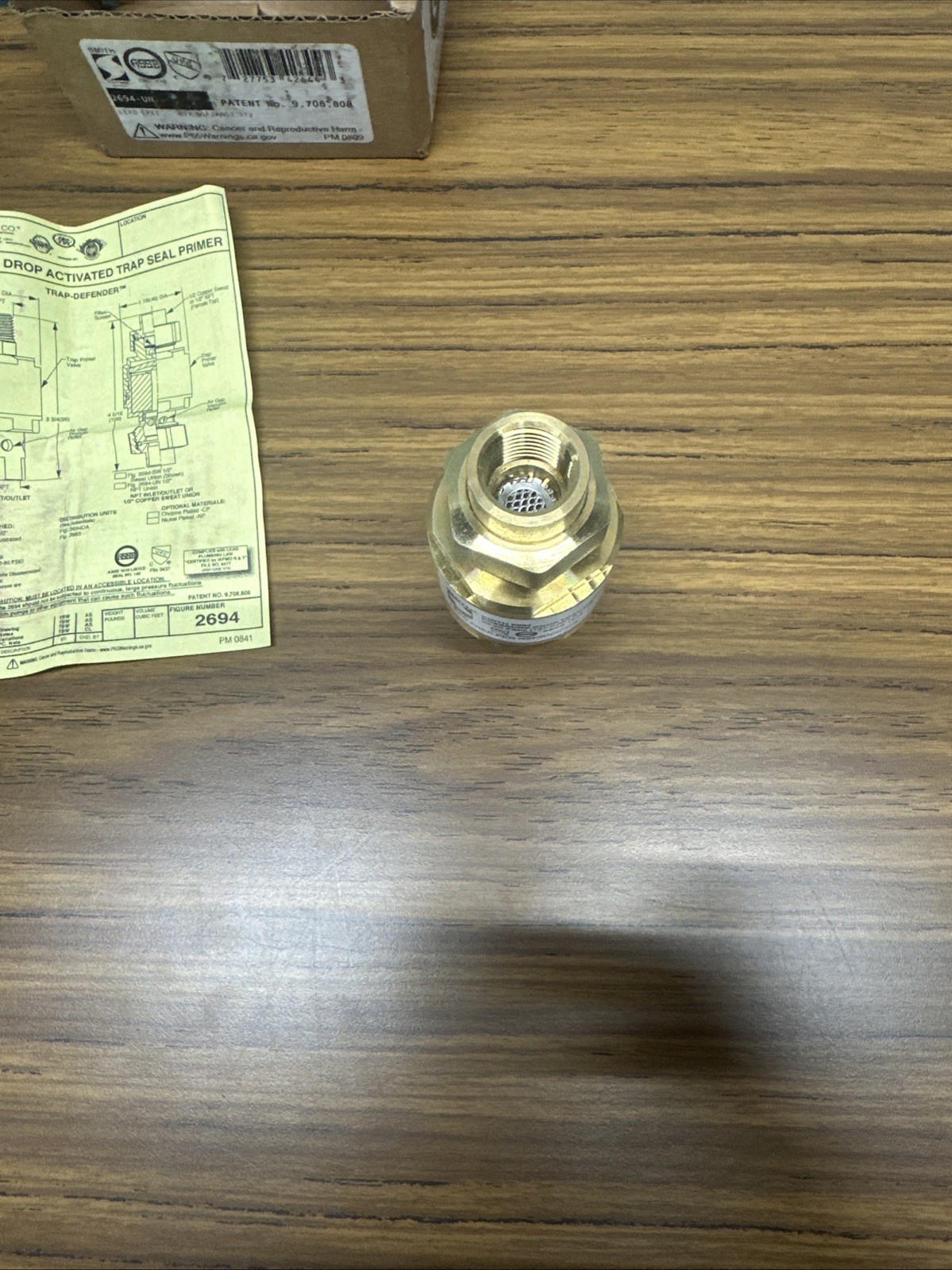 JAY R SMITH MFG 2694 Trap Primer 1/2″ Lead-Free Brass 3 PSI NPT Connection NEW