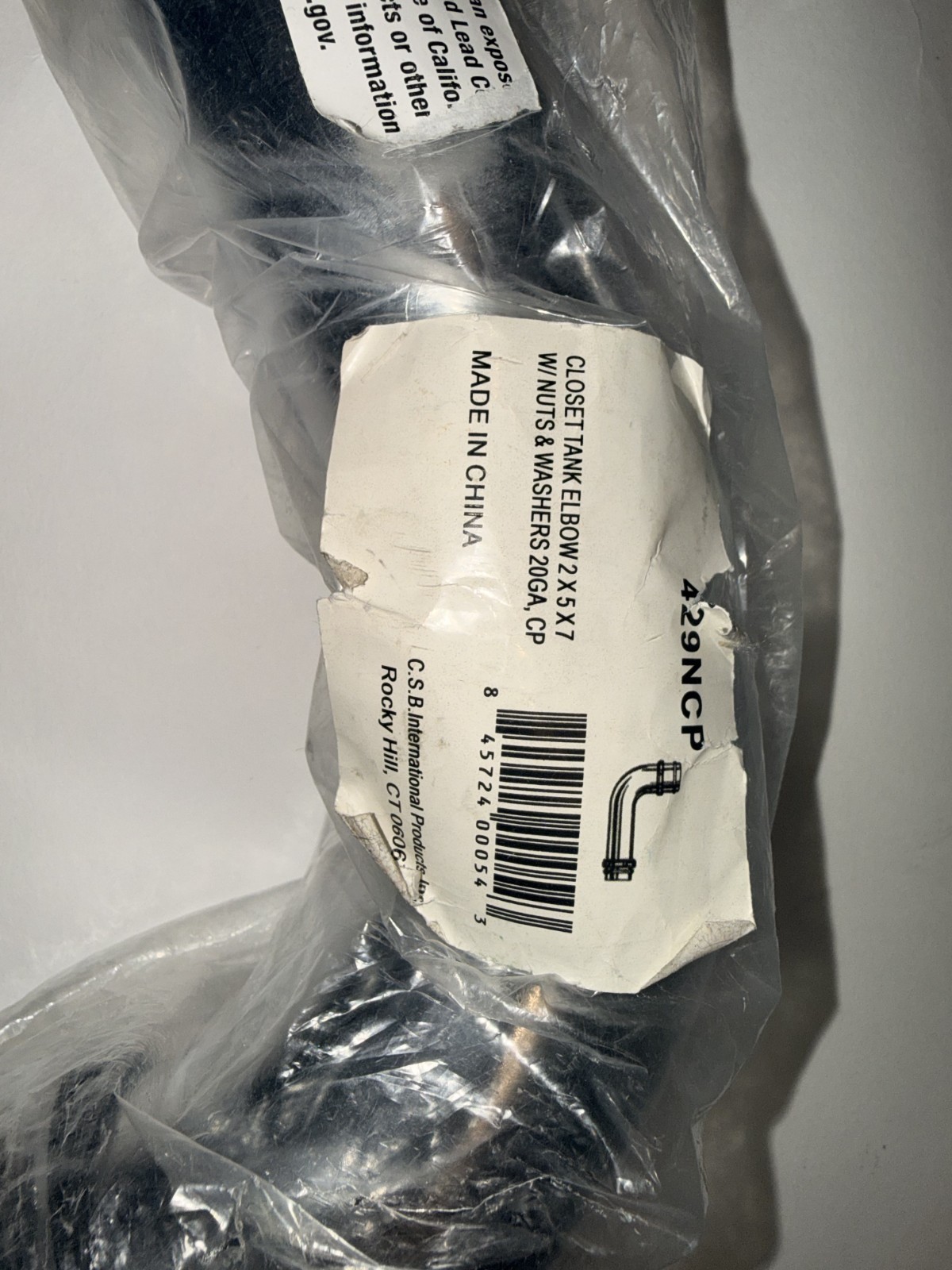 Toilet Tank Elbow 2″X5″X7″, 20 GA 429NCP