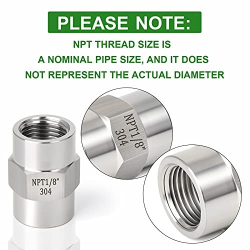 5PCS Forging of 304 Stainless Steel Pipe Fitting, Coupling, 5PCS 1/8″ Style 2