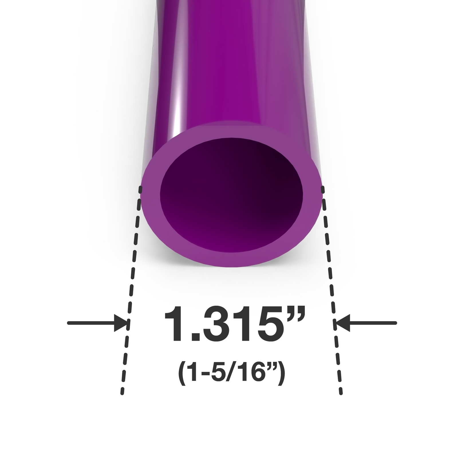 1″ Sch 40 Furniture Grade PVC Pipe, 40″L, Purple (3-PK), FORMUFIT – Made in USA