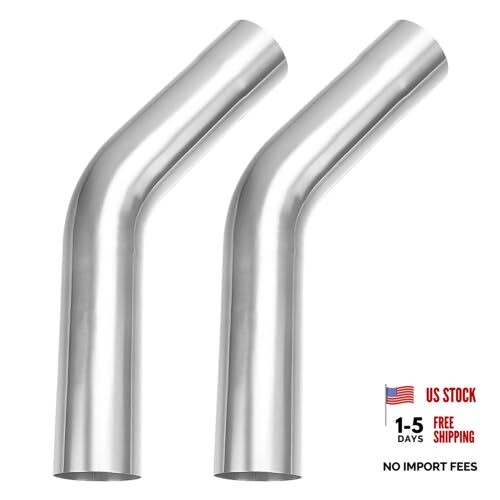 Exhaust 45 Degree Tube OD 2 Pack, Stainless Steel 2.5″ 45 Degree – 2pcs
