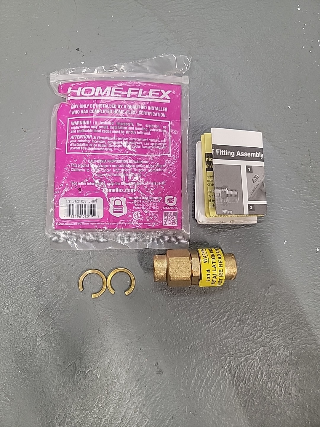 HOME-FLEX 1/2″ X 1/2″ CSST UNION FITTING 1-piece USED *READ DESCRIPTION
