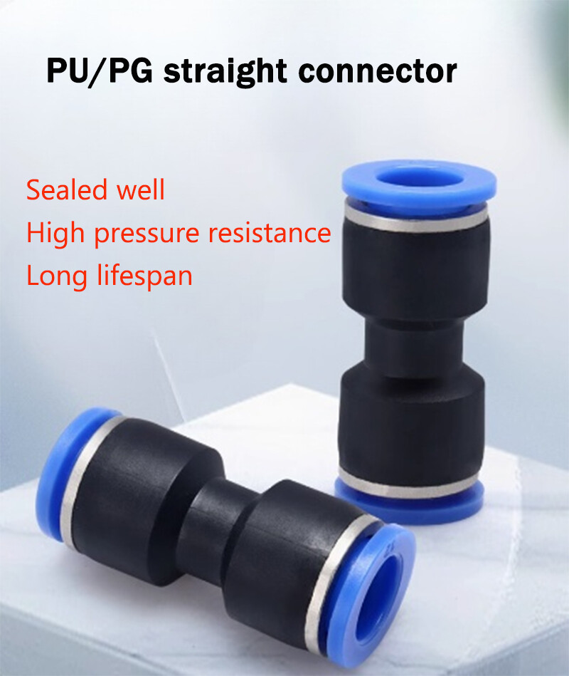 10Pcs I Type PU/PG Straight Push Gas Quick Fittings 4 mm-16 mm Plastic Connector