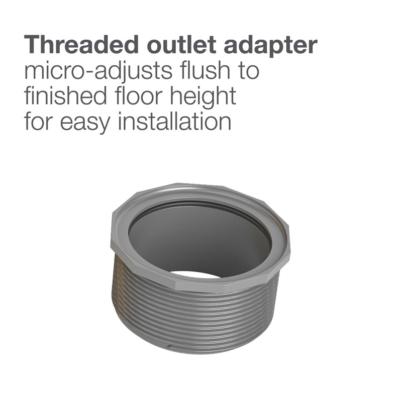OATEY SD04BGDC Shower Drain 4″ Square SS 2″ Connection 12 GPM