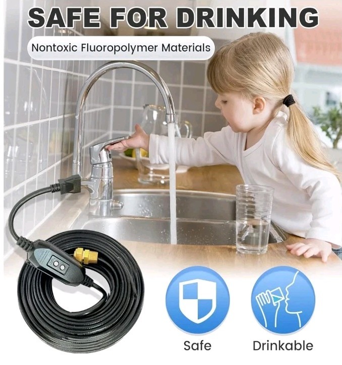Self-Regulating Heat Cable for Freeze Protection in Pipes 50′