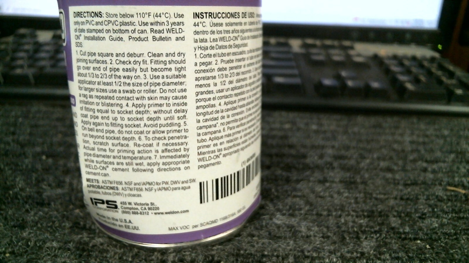 Weld-On 13993 P-68 Primer Pvc/Cpvc 1/2 Pint 8 Fl. Oz. NEW GR8 BUY!! 👀