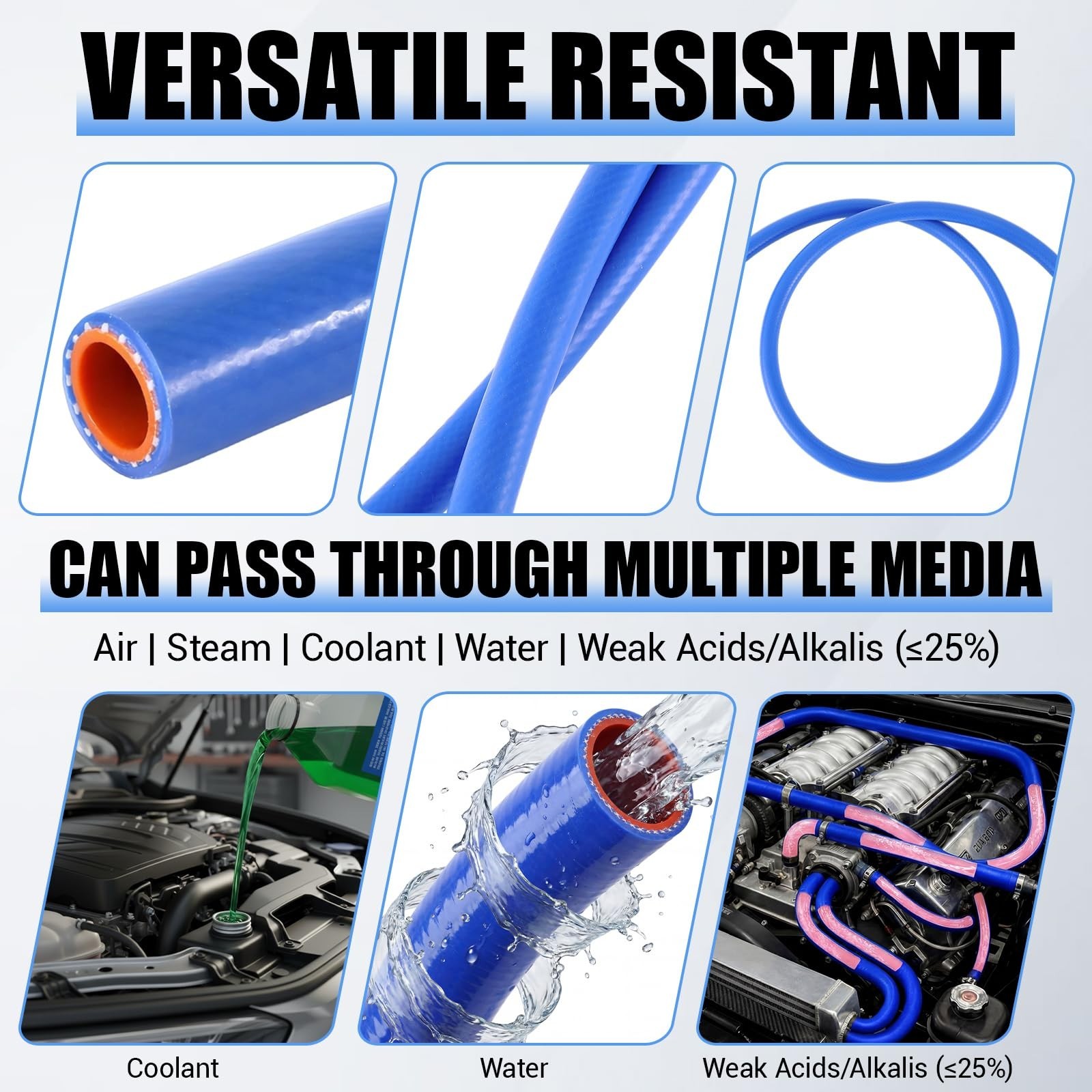 Outus 5/8″ ID Silicone Heater Hose 25ft Roll, Coolant Radiator Straight 75 Ps…