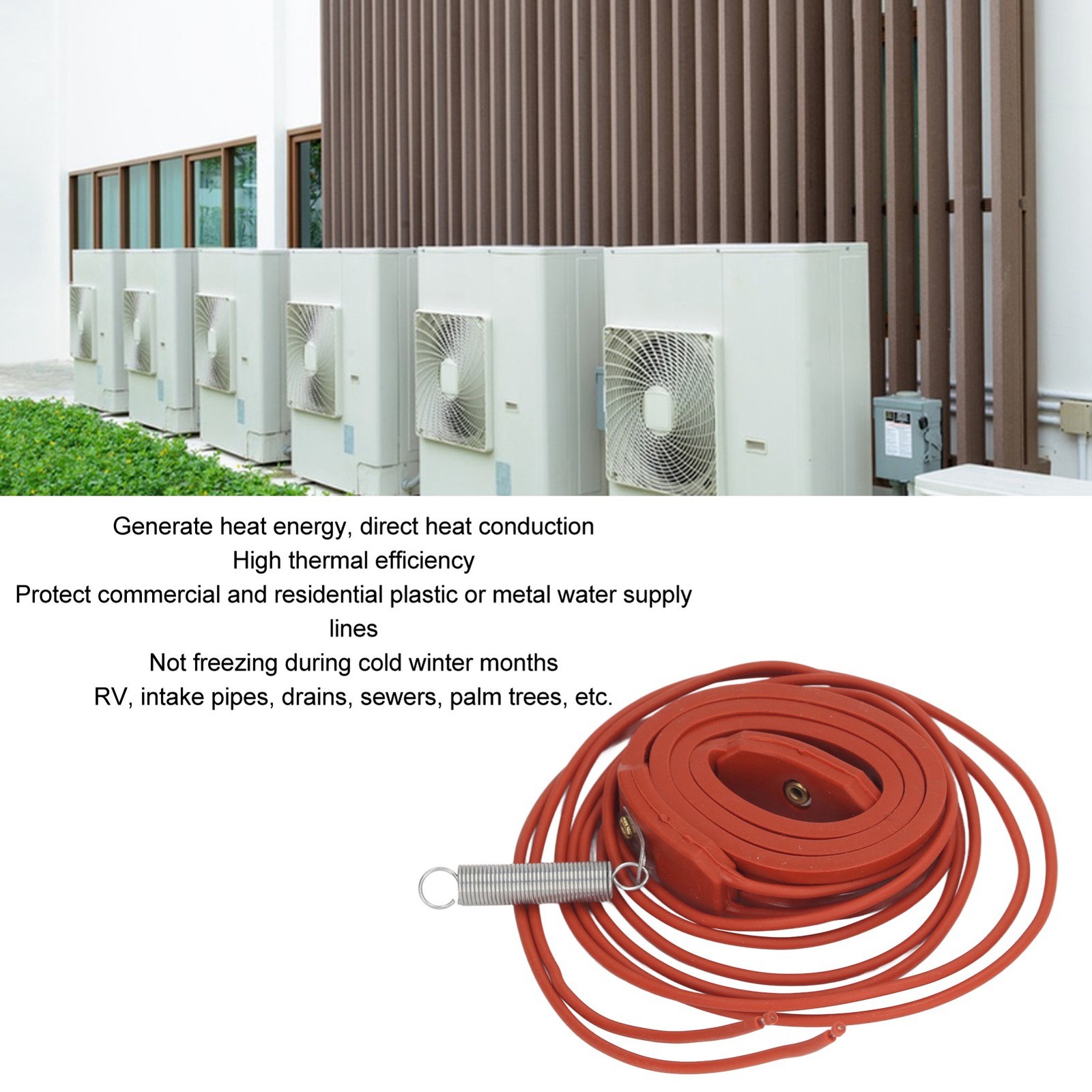 Pipe Freeze Protection Heating Cable AC220V Pipe Heating Cable High Thermal