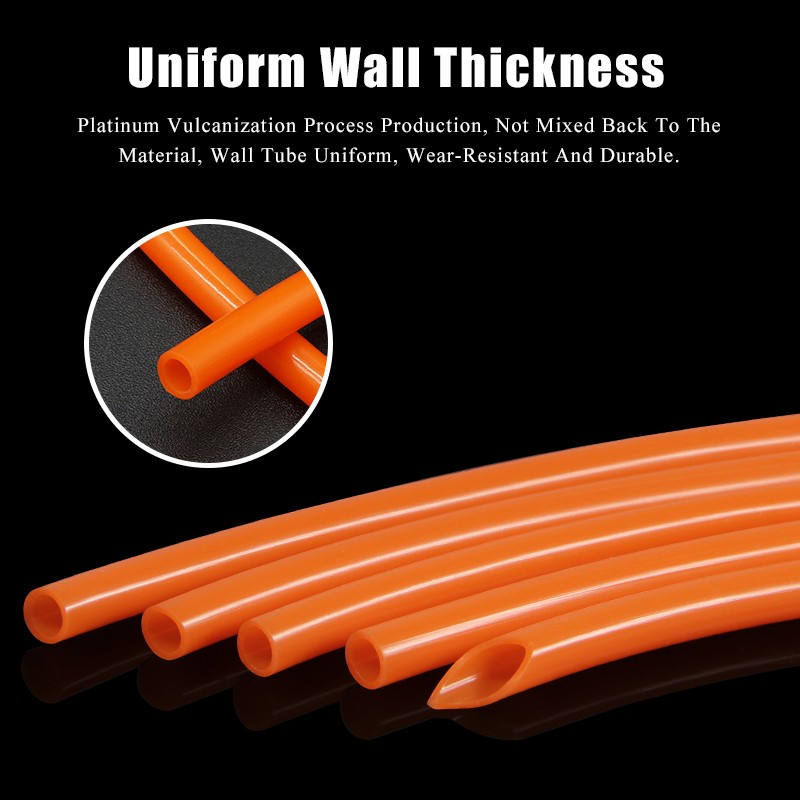 Reddish Orange Silicone Tube Food Grade Beer Milk Hose Pipe Soft Rubber 4-6mm