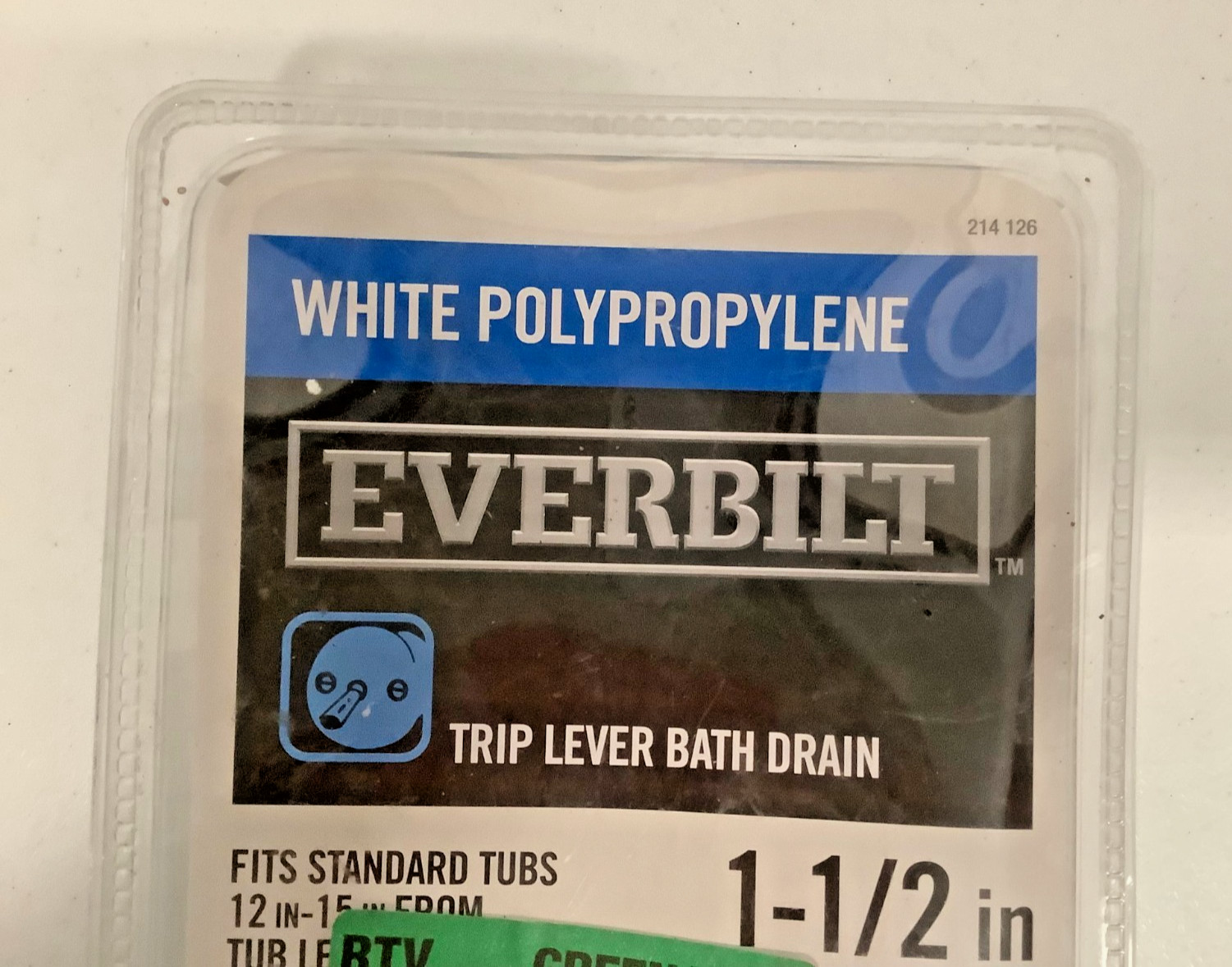 Everbilt Trip Lever 1 1/2″ White Poly Pipe Bath Waste & Overflow Drain Chrome