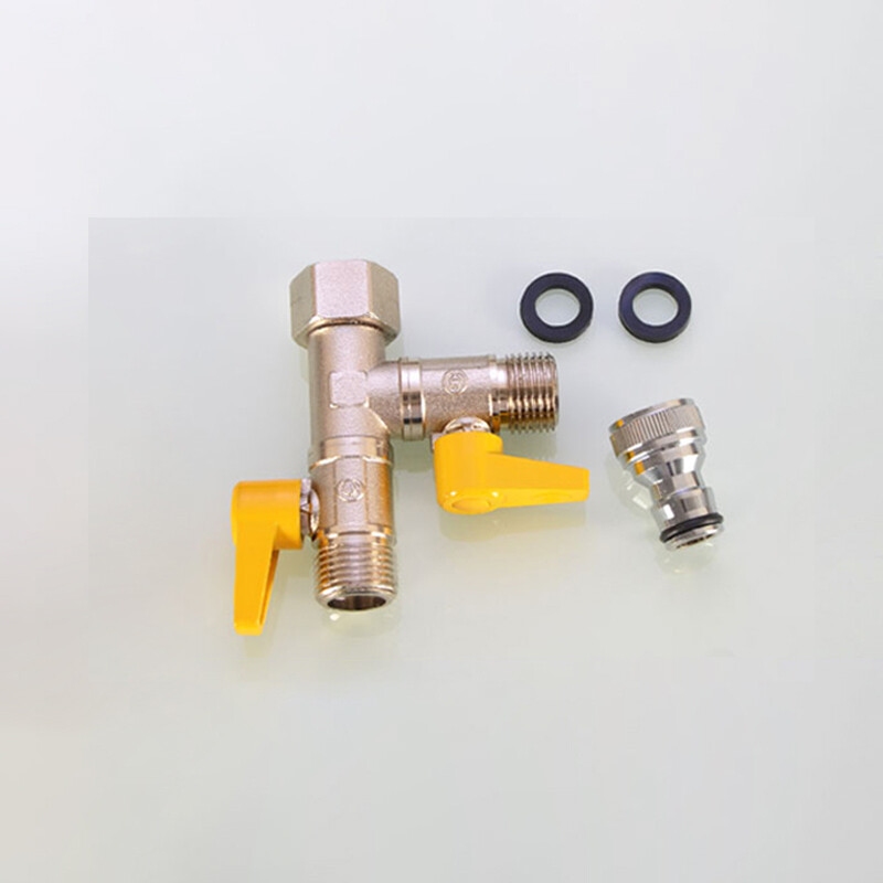 2-Way Faucet Water Distributor Y / T-Shape 1 In 2 Out Faucets Valve 1/2″ 3/4″BSP
