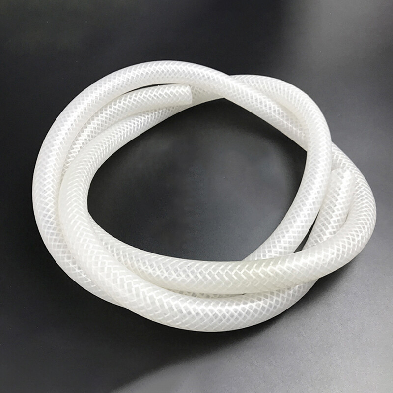 White Silicone Braided Hose Food Grade ID 4mm-12mm Reinforced Tube Tubing Pipe