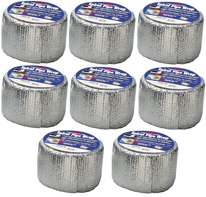 Reflectix SPW0602508 6″ x 25′ R-2 Insulated Aluminum Foil Pipe Wrap – 8 Rolls