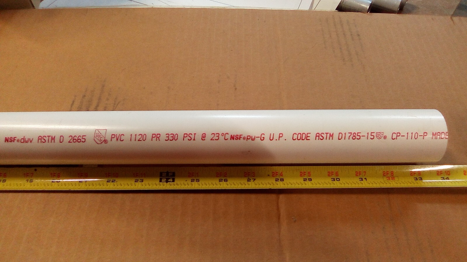 2 pcs Charlotte Pipe Schedule 40 PVC Pipe 1-1/2 in. Dia. x 32″ Minimum Length