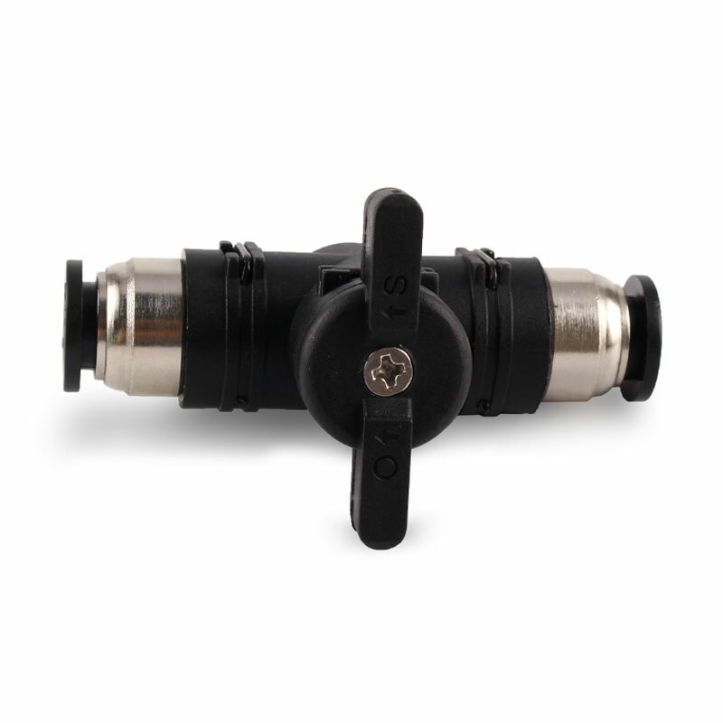 4-12mm Push Fit Ball Valve Shutoff Valves Pneumatic Fitting Straight Black White