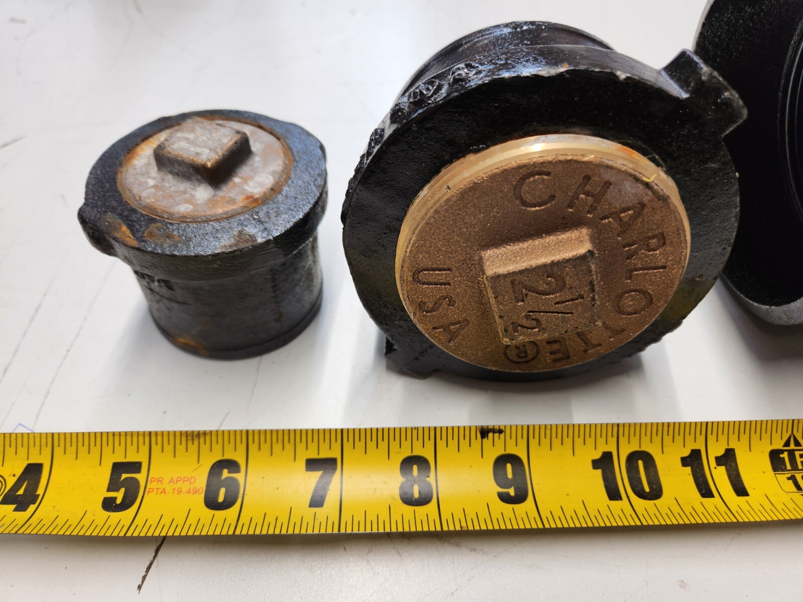 Various Sizes of Charlotte NH52 Tapped Ferrule No-Hub Cast Iron Raise Head Brass