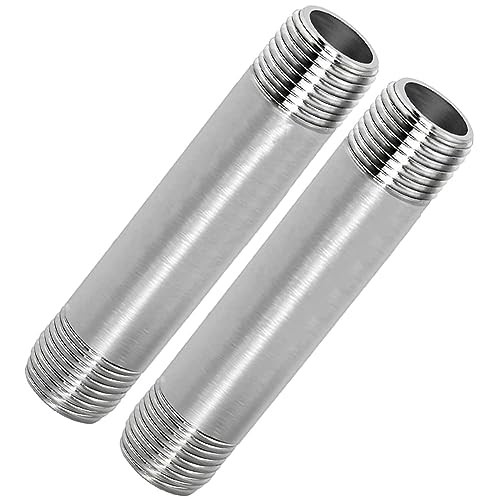 304 Stainless Steel Nipple Pipe Fitting 3/4″ NPT(Male x Male) 4″ (100mm) Length