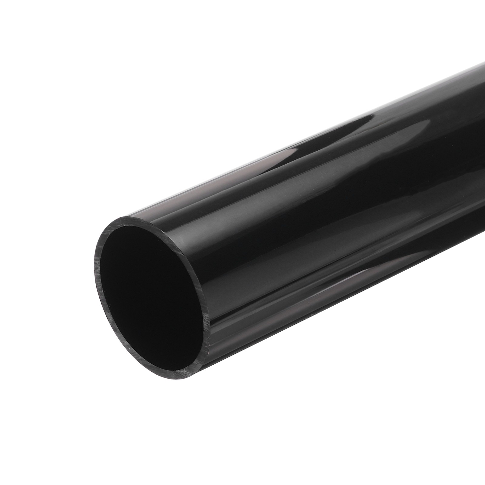 PVC Rigid Round Pipe 45.2mm ID 50mm OD 500mm Black High Impact