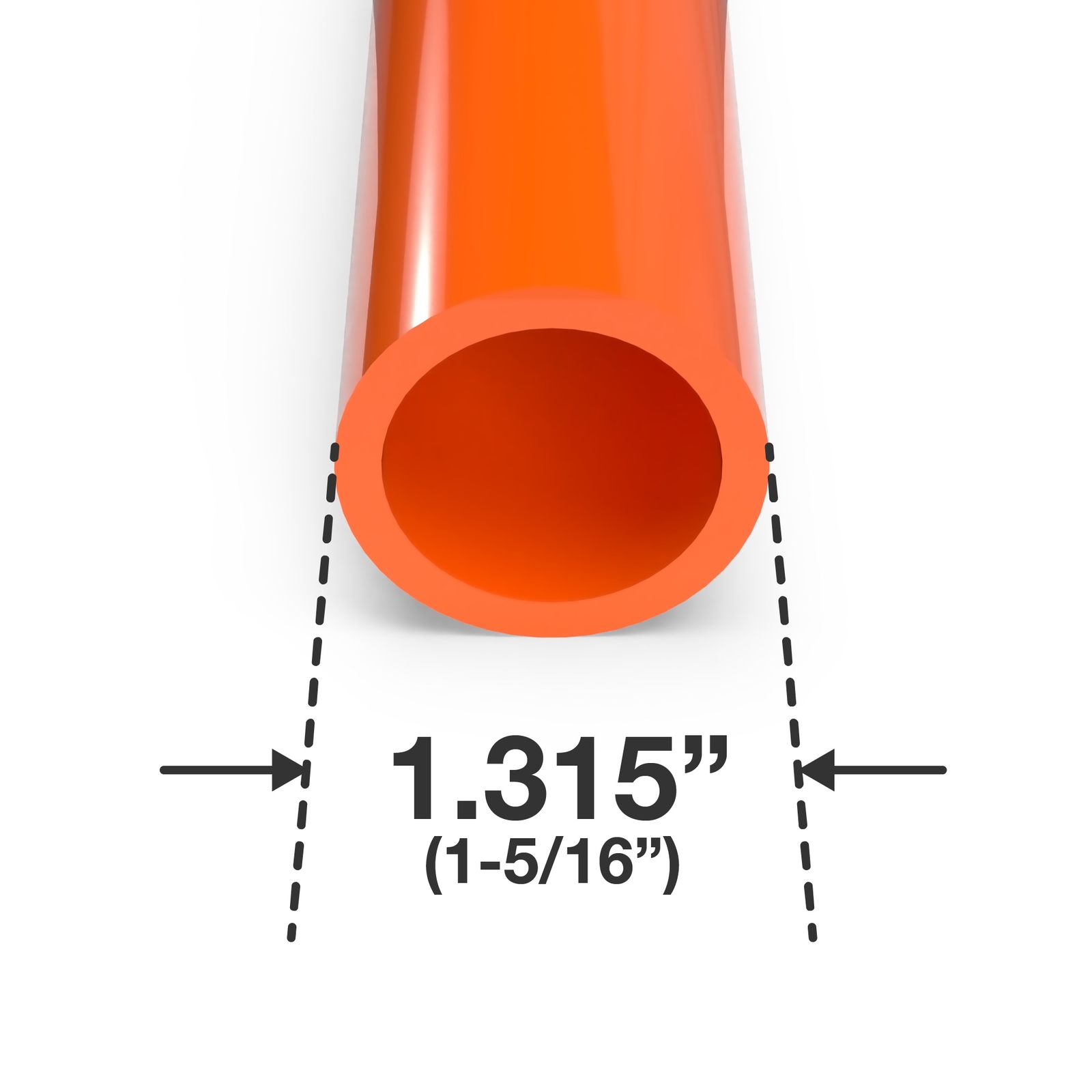 1″ Sch 40 Furniture Grade PVC Pipe, 40″L, Orange (3-PK), FORMUFIT – Made in USA