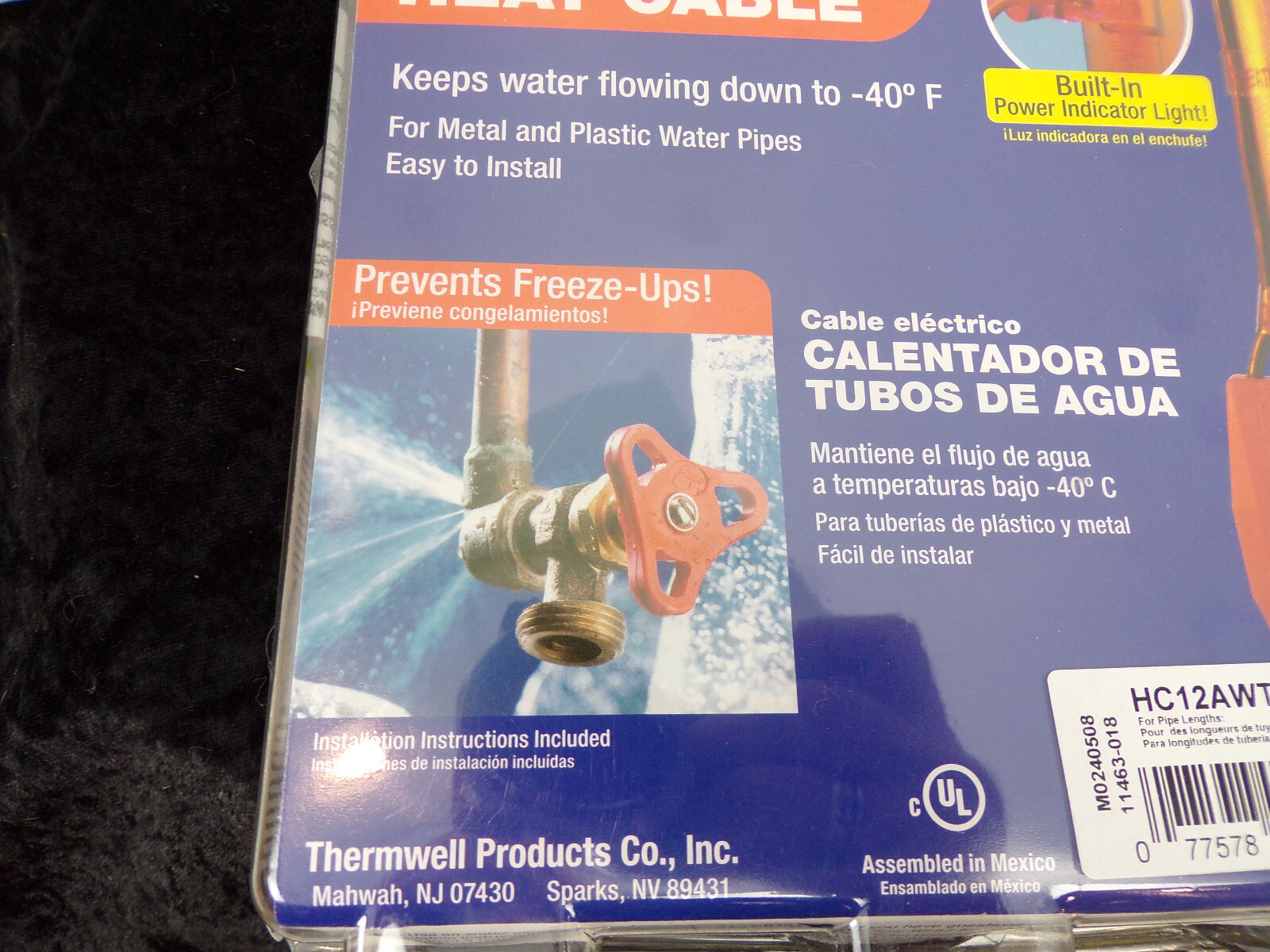 FROST KING Electric Water Pipe Heat Cable NIB 9-13 feet/ -40 degrees below