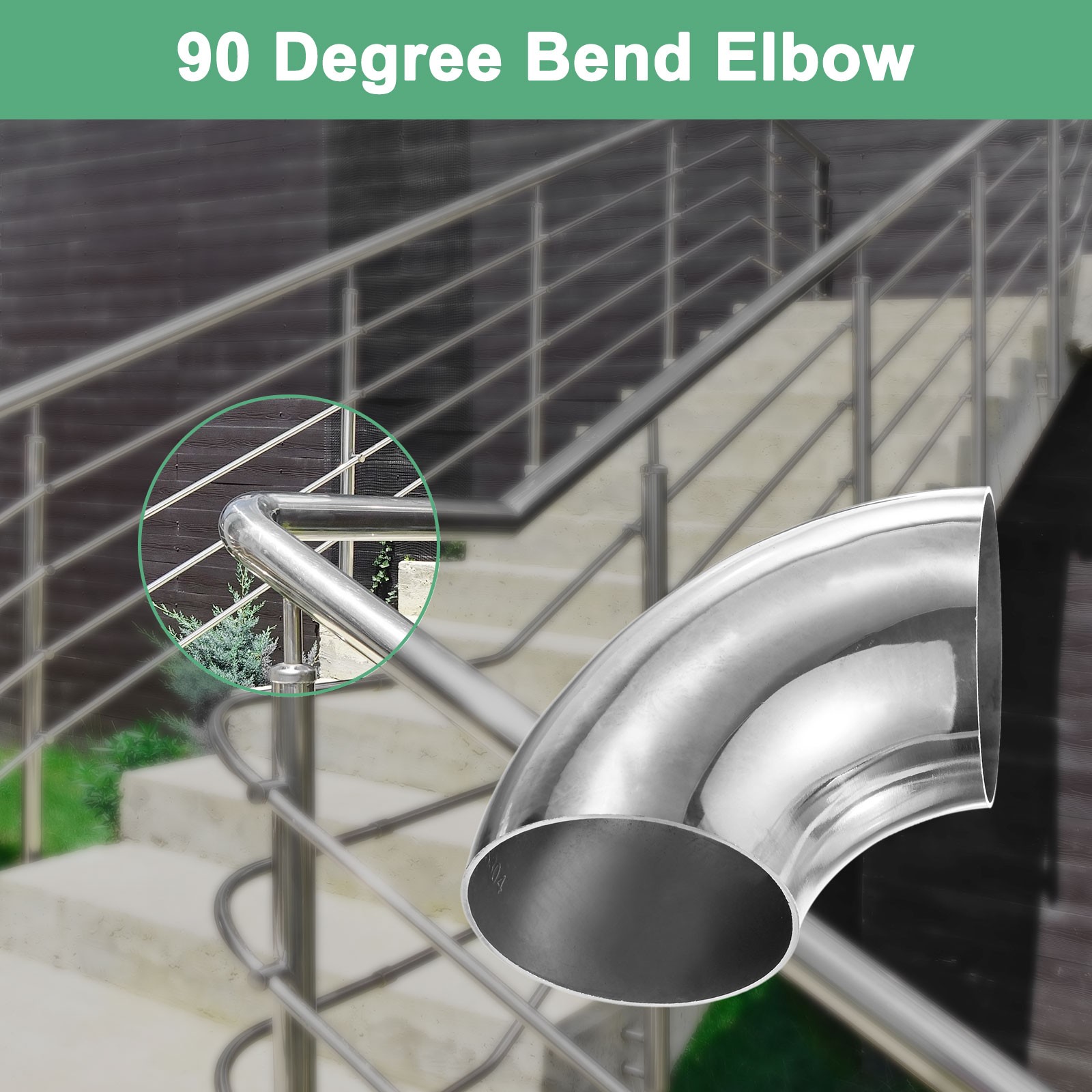 4-Pack OD 2.5 Inch 90 Degree Mandrel Bend Elbow, Thicken 1.5 mm Height 97 mm