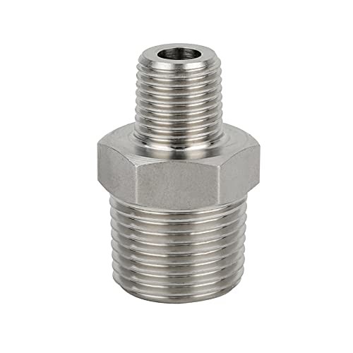 Yoebor Stainless Steel 304 Reducing Hex 1″ Mnpt x 3/8″ Mnpt 1 Reducing Nipple
