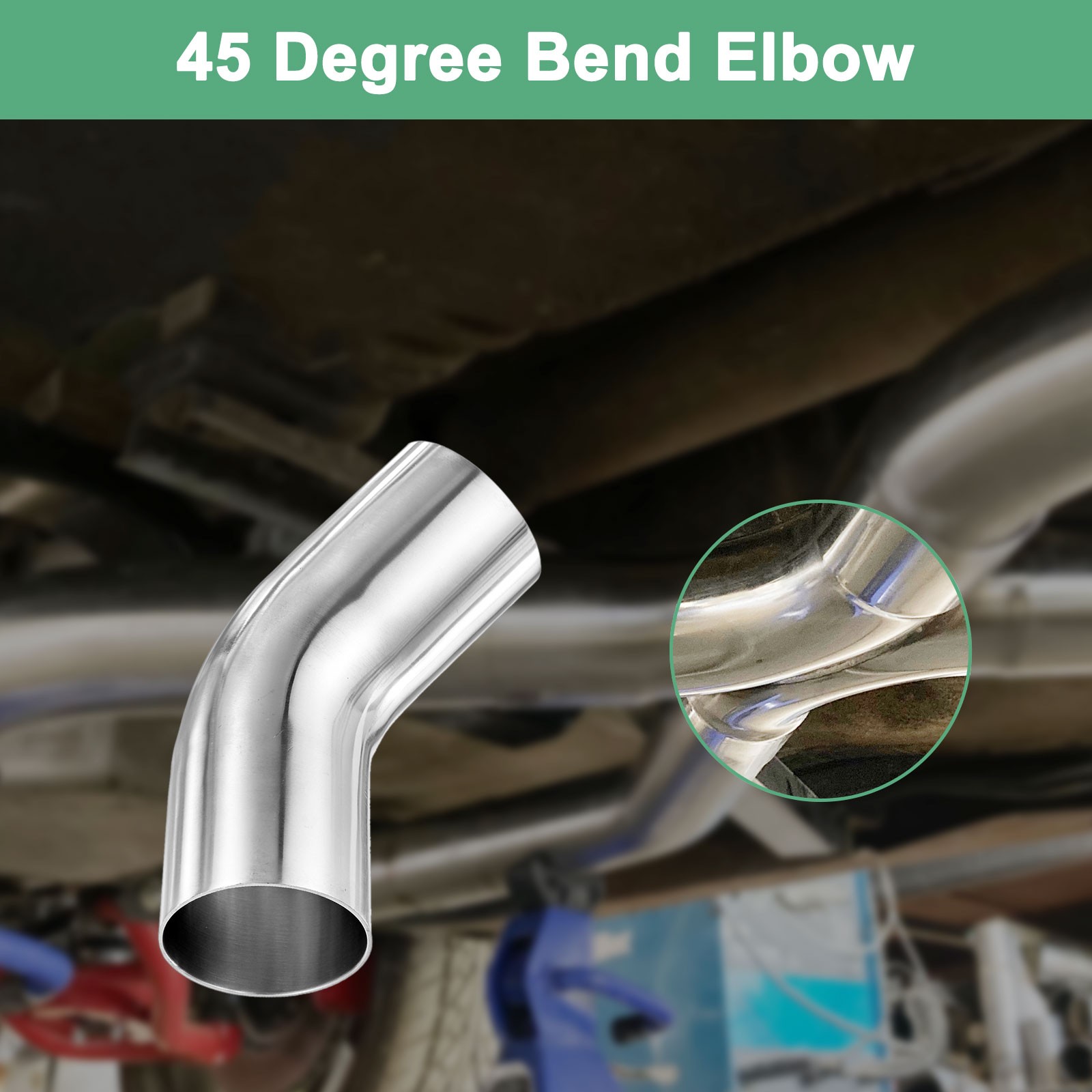 OD 2 Inch 45 Degree Mandrel Bend Elbow, Thicken 1.5 mm Height 155 mm