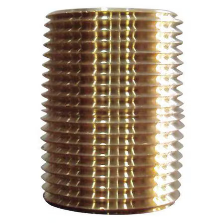 Zoro Select 6Azd8 1/2″ Mnpt X 1-1/8″ Tbe Brass Close Pipe Nipple Pk10, 6Azd8