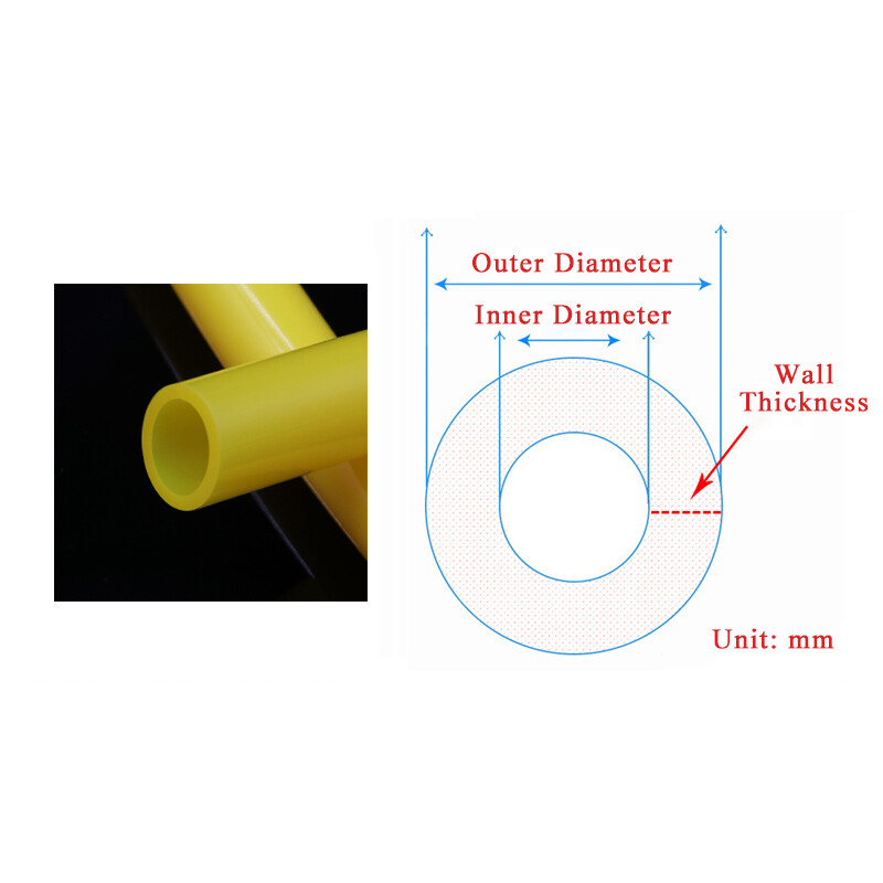 Yellow Silicone Tube Food Grade Beer Milk Flexible Hose Pipe Soft Rubber 1-25mm
