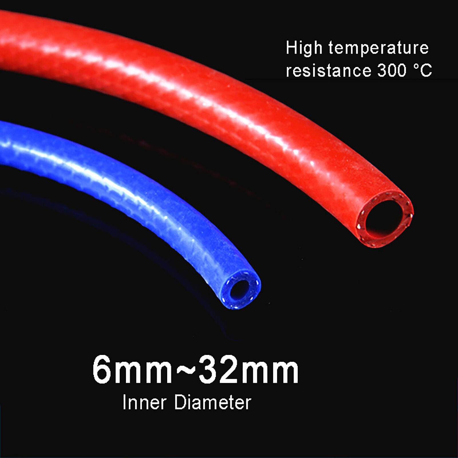 Silicone Tubing Reinforced Braided Tube Air/Water Pipe Hose Heat resistant 300℃