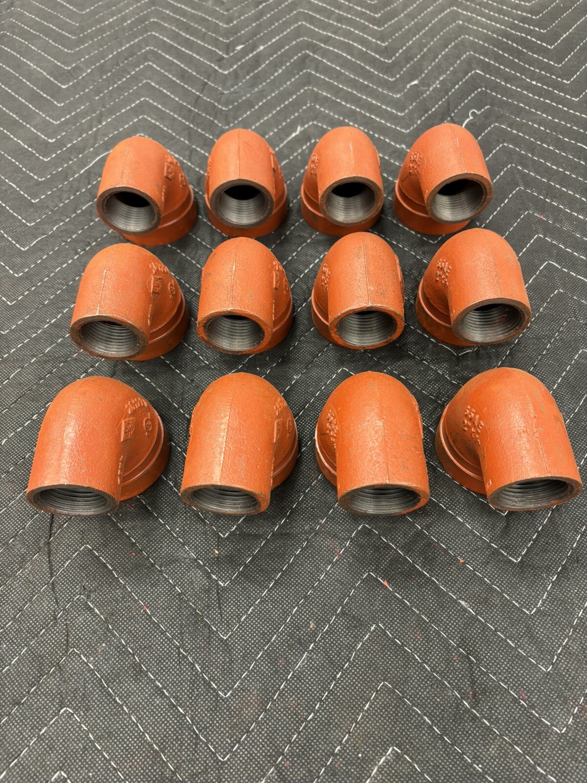 Victaulic (Like Gruvlok) 90 Degree Reducing Elbow Orange Enamel Ductile Iron