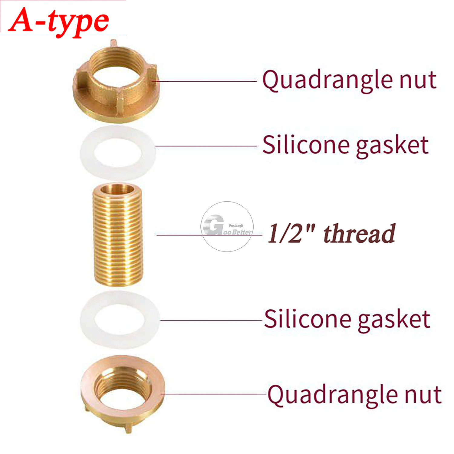 Brass BSPT 1/2″ Bulkhead Water Tank Fittings Water Tower Joint Connector