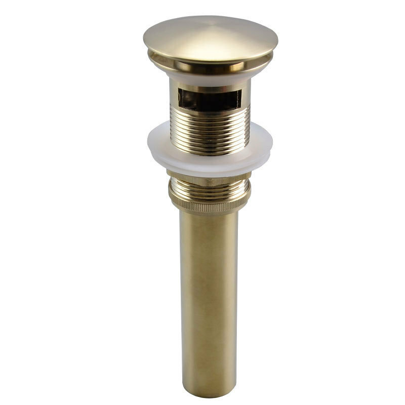 Brushed Gold Color Basin Pop up Drain-pipe Basin Sink Drain Pipe with/Overflow