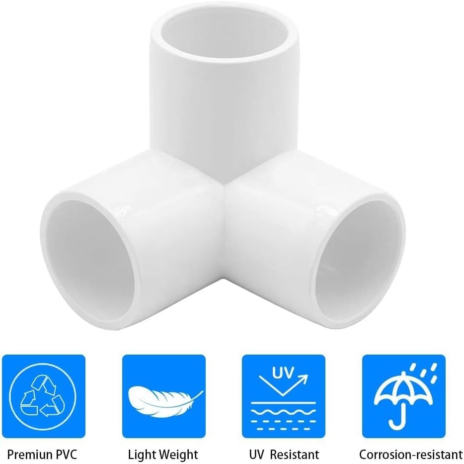 PVC Fittings Elbow Furniture Grade Connector 3 Way for DIY 1/2 Inch 10