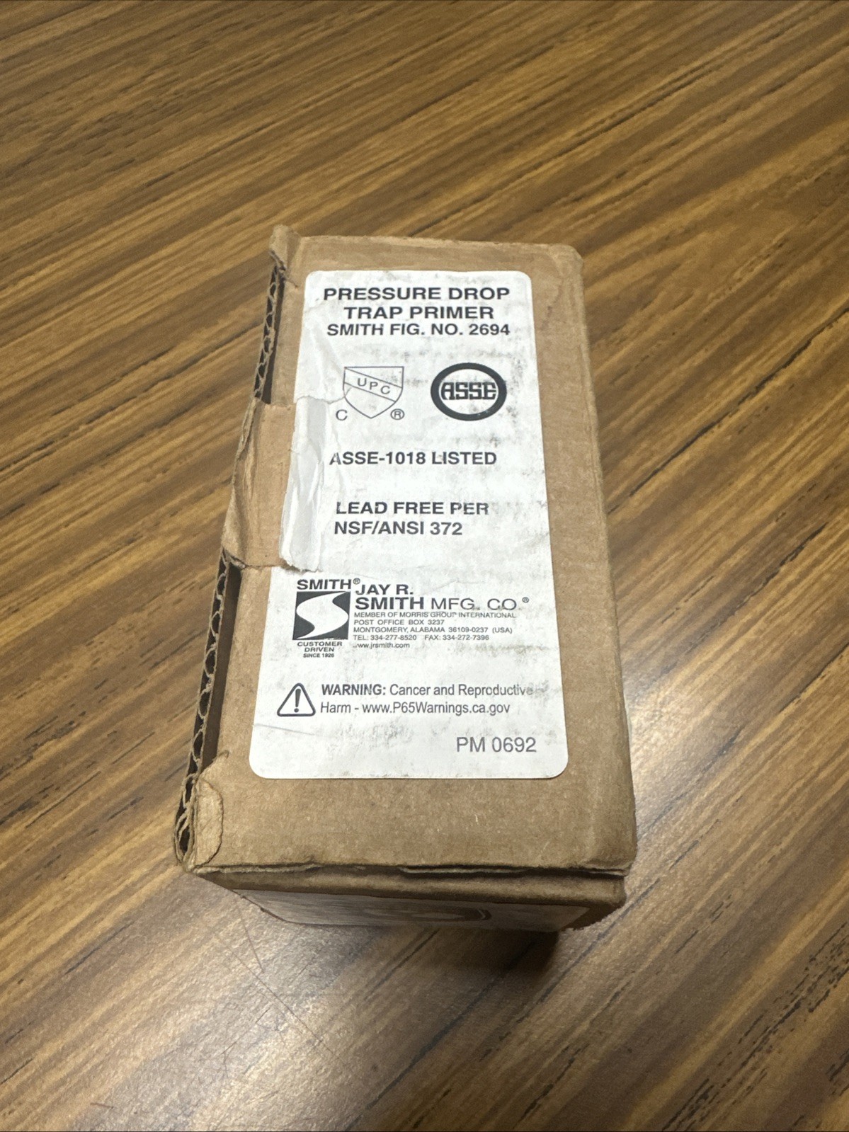 JAY R SMITH MFG 2694 Trap Primer 1/2″ Lead-Free Brass 3 PSI NPT Connection NEW