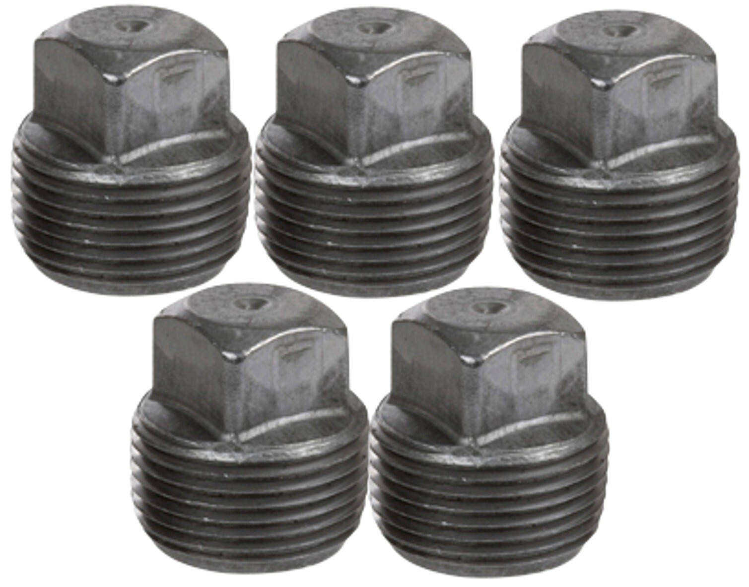 5 pcs) Various Sizes of Square Head Plug NPT Threaded Black Merchant Steel 150#