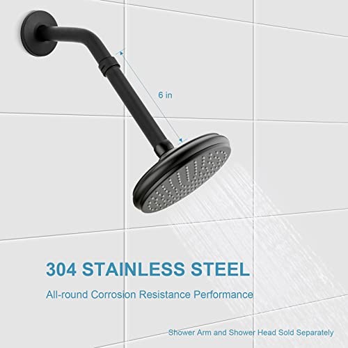 Shower Head Extension Arm, Shower Arm Extension Shower Head Matte Black 6 in