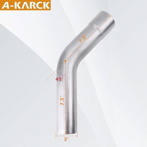 Exhaust 45 Degree Tube 3″ OD, Mild Steel Exhaust Pipe Mandrel 3 inch 45 degree