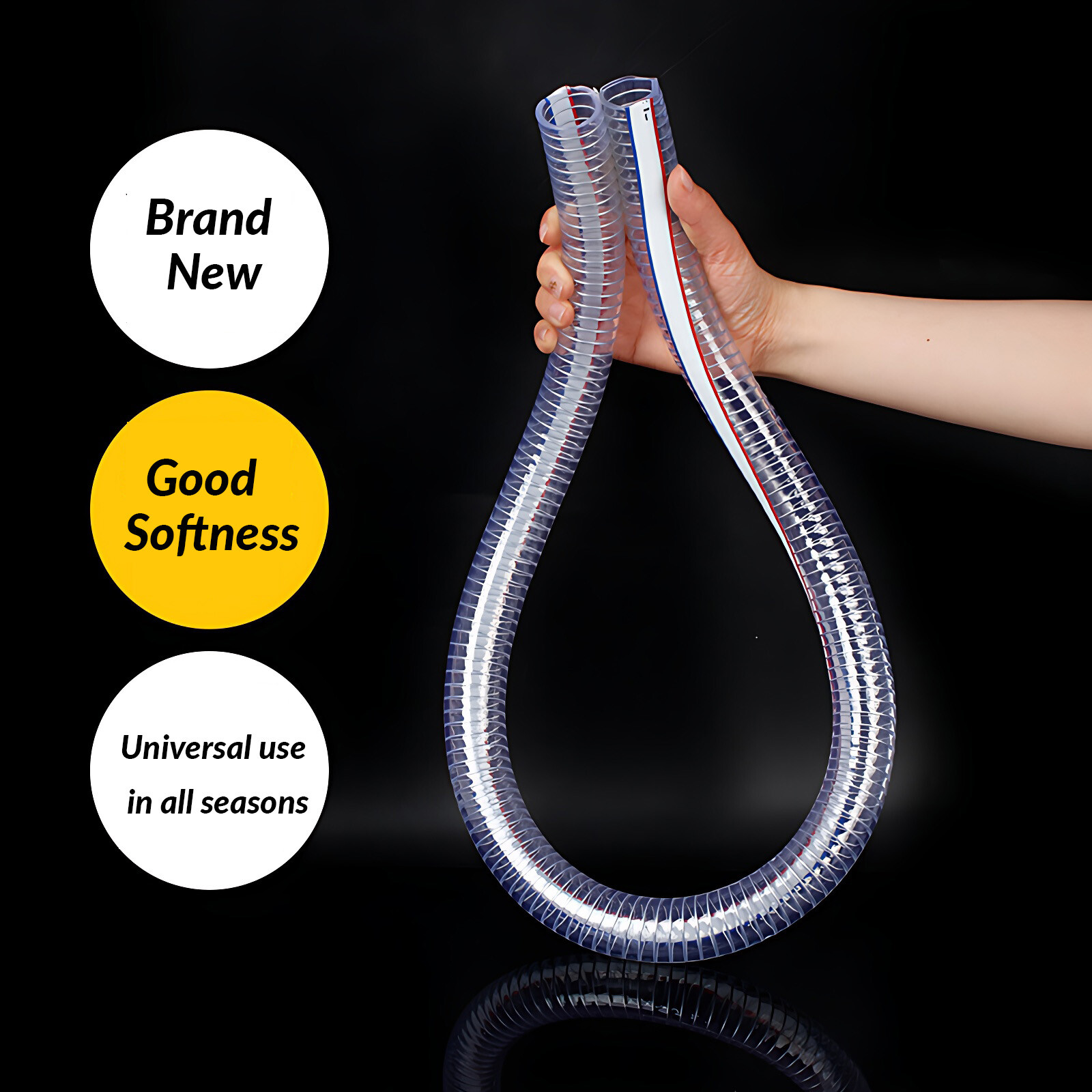 Heavy Duty Braided Wire Reinforced Clear Flexible PVC Hose Pipe – Water Air Fuel