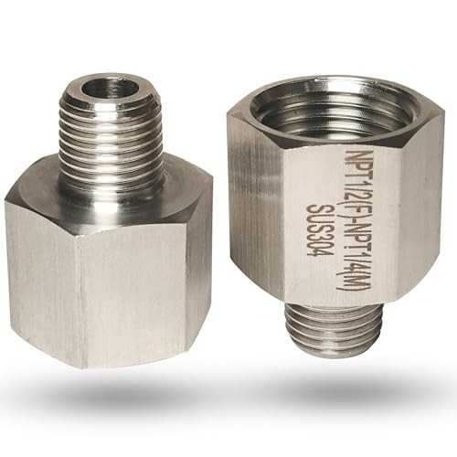 1/4 Inch Male to 1/2 Inch Female Reducer Adapter, 304 1/2 female X 1/4 male