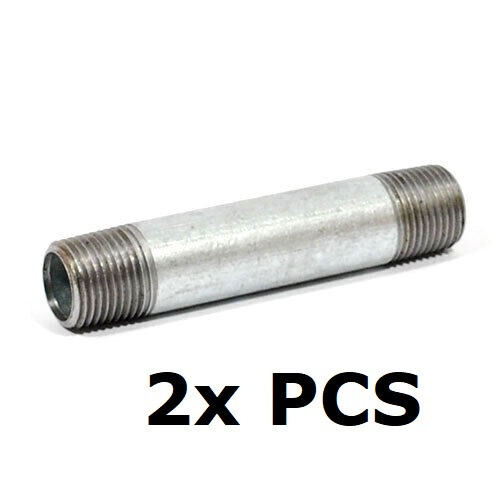 2x) Various Sizes of Rigid Conduit Nipple Galvanized Seamless Threaded Ends GAV