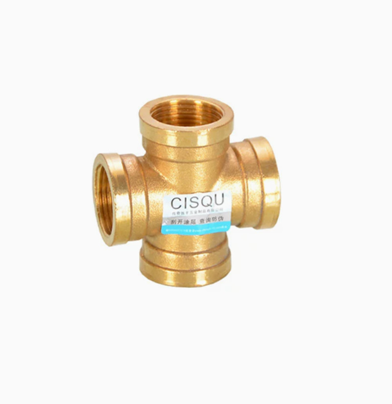 BSP Brass 4-Way Cross Fitting Female Male Connecter 1/2″ 3/4″ Water Pipe Adapter