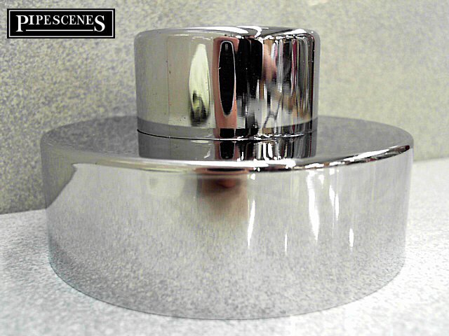 Chrome Waste Pipe 32mm 35mm to Plastic Adaptor Coupling with Chrome Wall Shroud