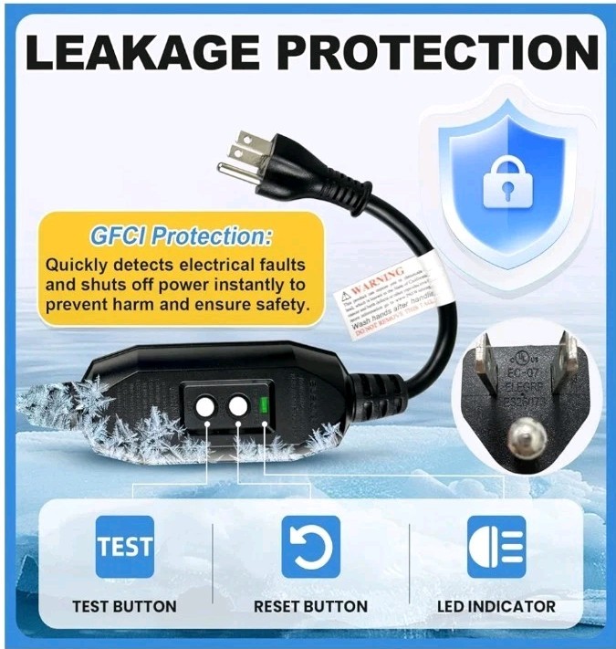 Self-Regulating Heat Cable for Freeze Protection in Pipes 50′