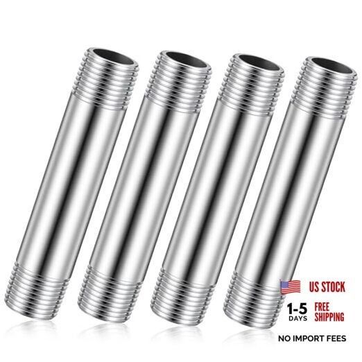 Pcs 30Stainless Steel Pipe Fittings 1/2″ NPT x 1/2″ NPT Male 1/2″ X 1/2″ X 4″ 4