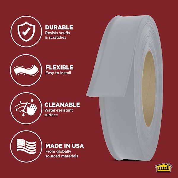 Zoro Select 820N94 Wall Base Molding, 120 Ft L, Silver Gray, 820N94