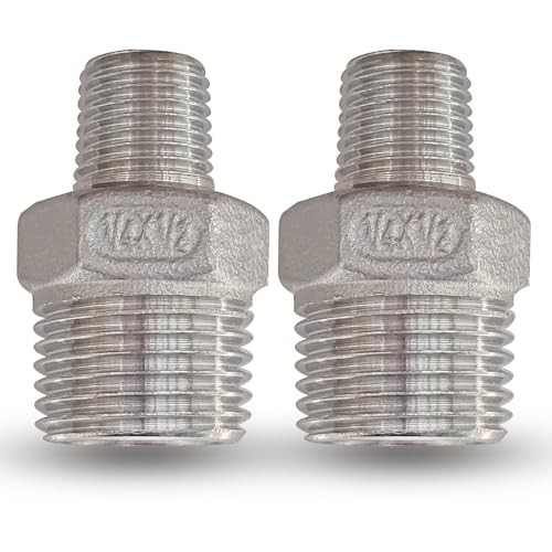 1/2” Male x 1/4″Male NPT Threaded Reducing Nipple Pipe Fitting 1/2”-1/4”